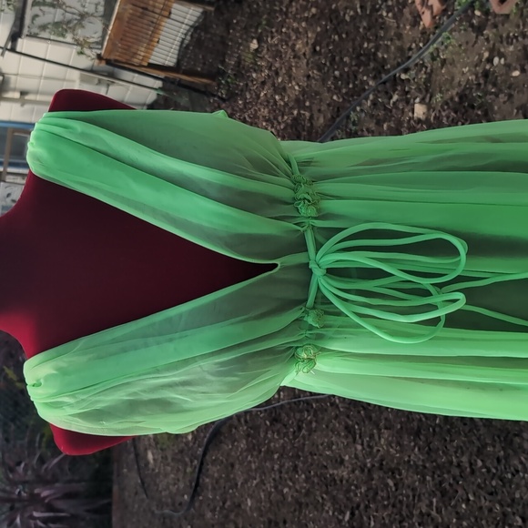 Neon Green Vintage Nightgown L - Picture 3 of 5